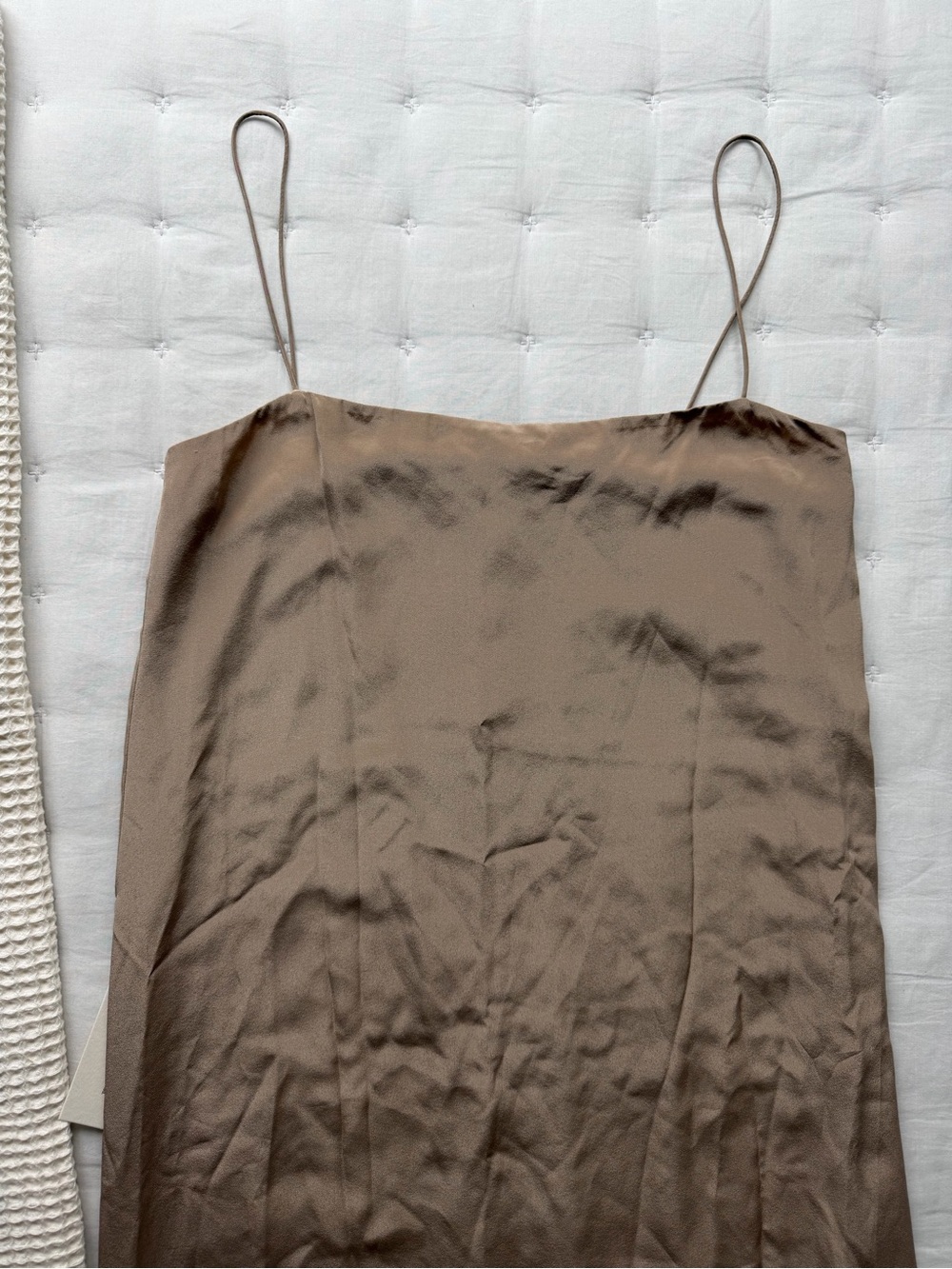Staud NWT Medium Delfina Silk Maxi Dress Dune Nude - Picture 8 of 12